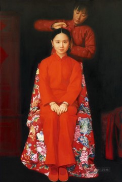 中国 Painting - 結婚する少女 WYD 中国の女の子